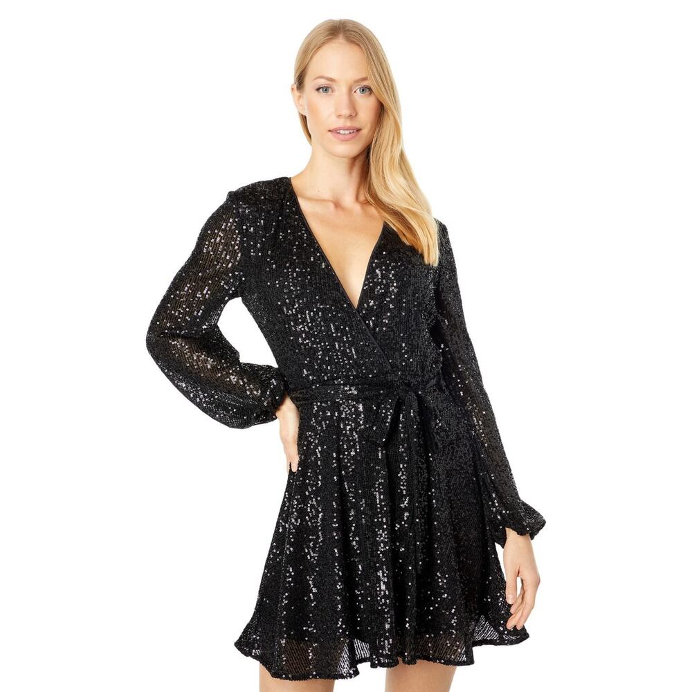 Bardot Womens Sequin Bellissa Dress Black Size 6